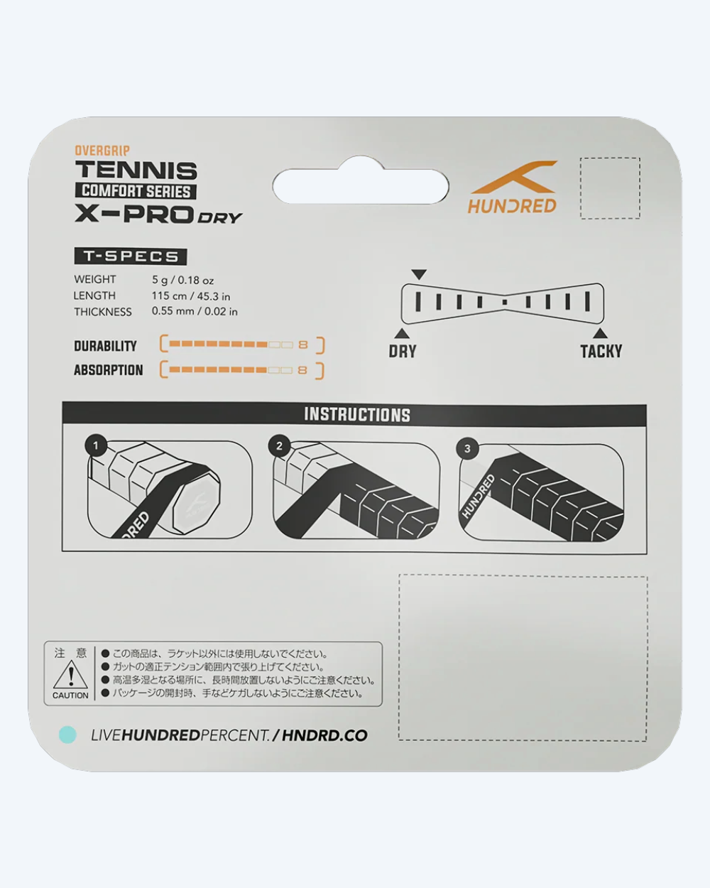 Hundred X-Pro Dry Tennis Grip (3 in 1)