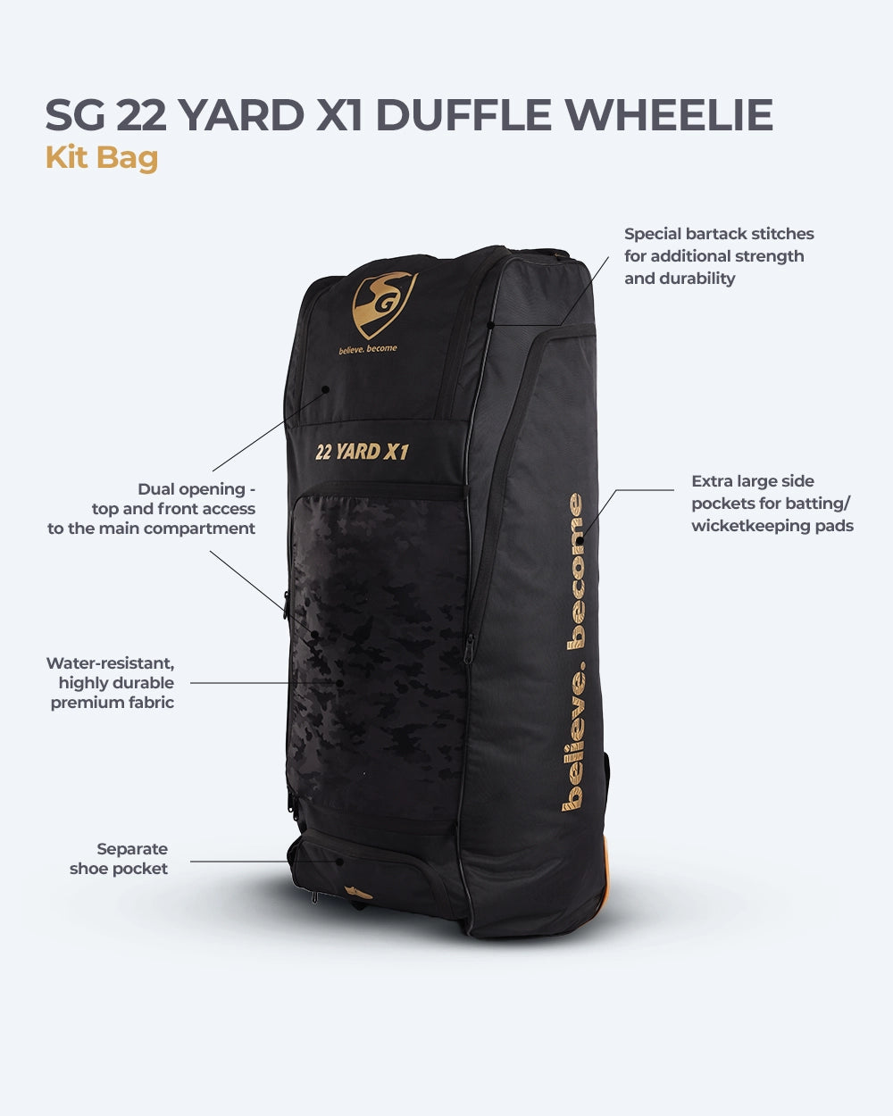 Kit Bag SG 22 YARD X1 DUFFLE WHEELIE