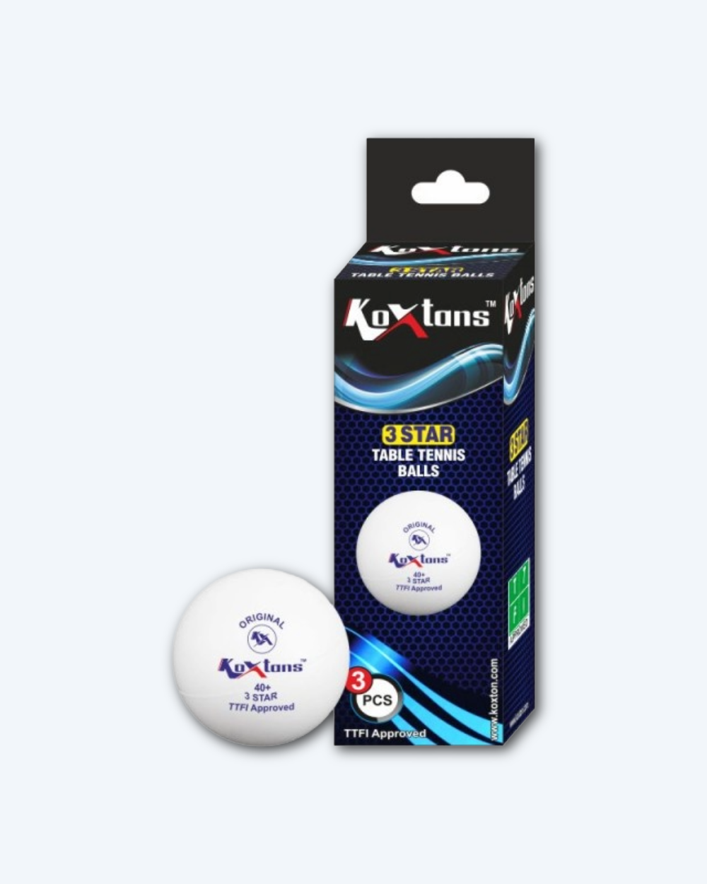 Koxtons 3 Star TT Ball White (Pack of 3)