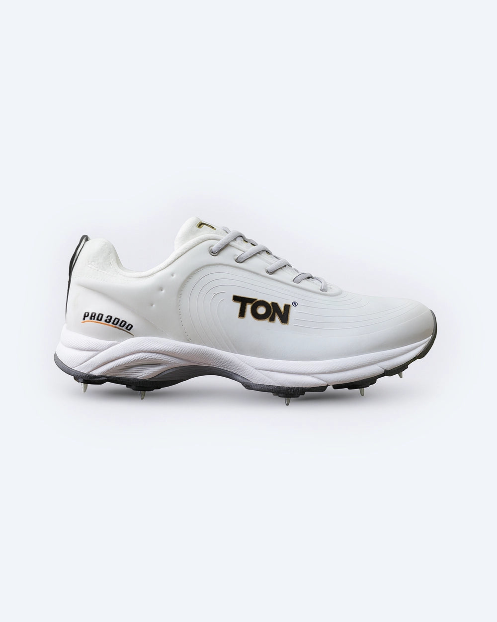 Ton Pro 9000 Cricket Spike Shoes (White and Black)