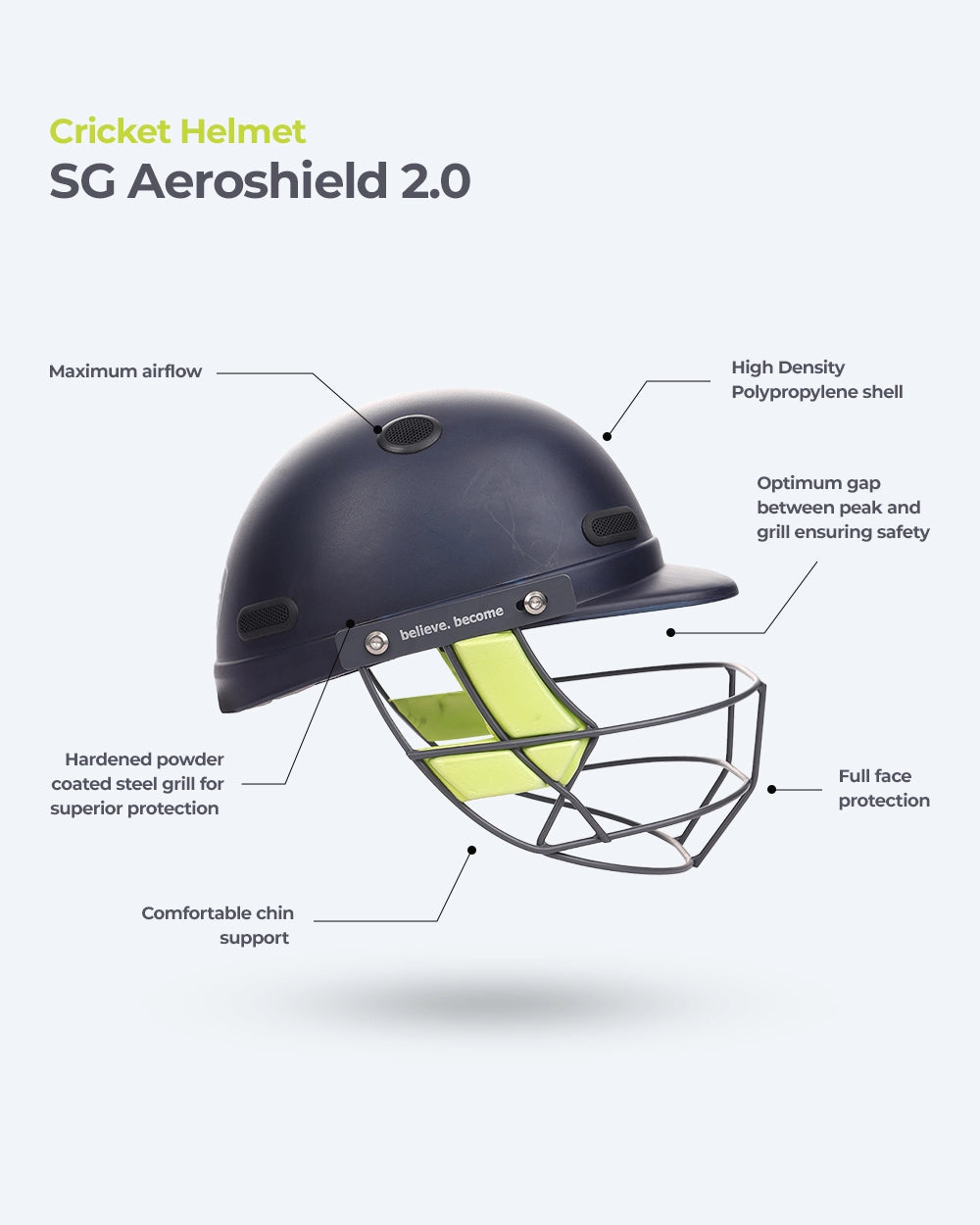 SG Aeroshield 2.0 Cricket Helmet