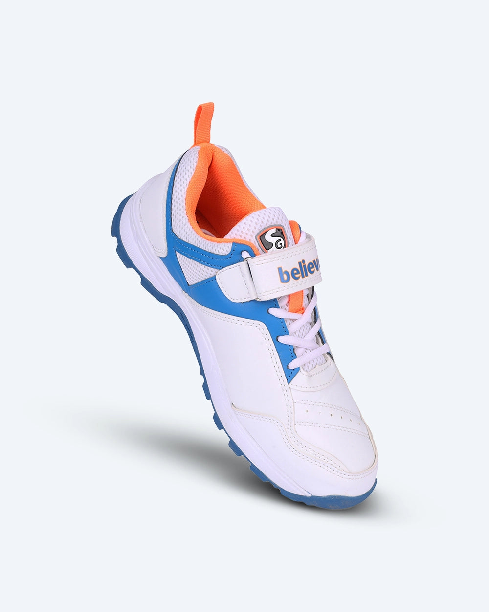 SG CENTURY 6.0 Cricket Sports Shoes - Sleek Design in White/Royal Blue/Orange for Optimal Performance
