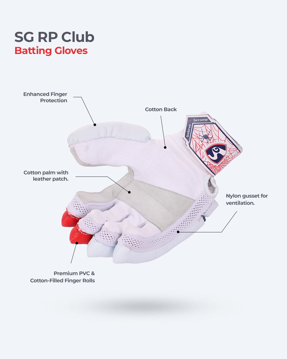 SG RP Club Batting Gloves